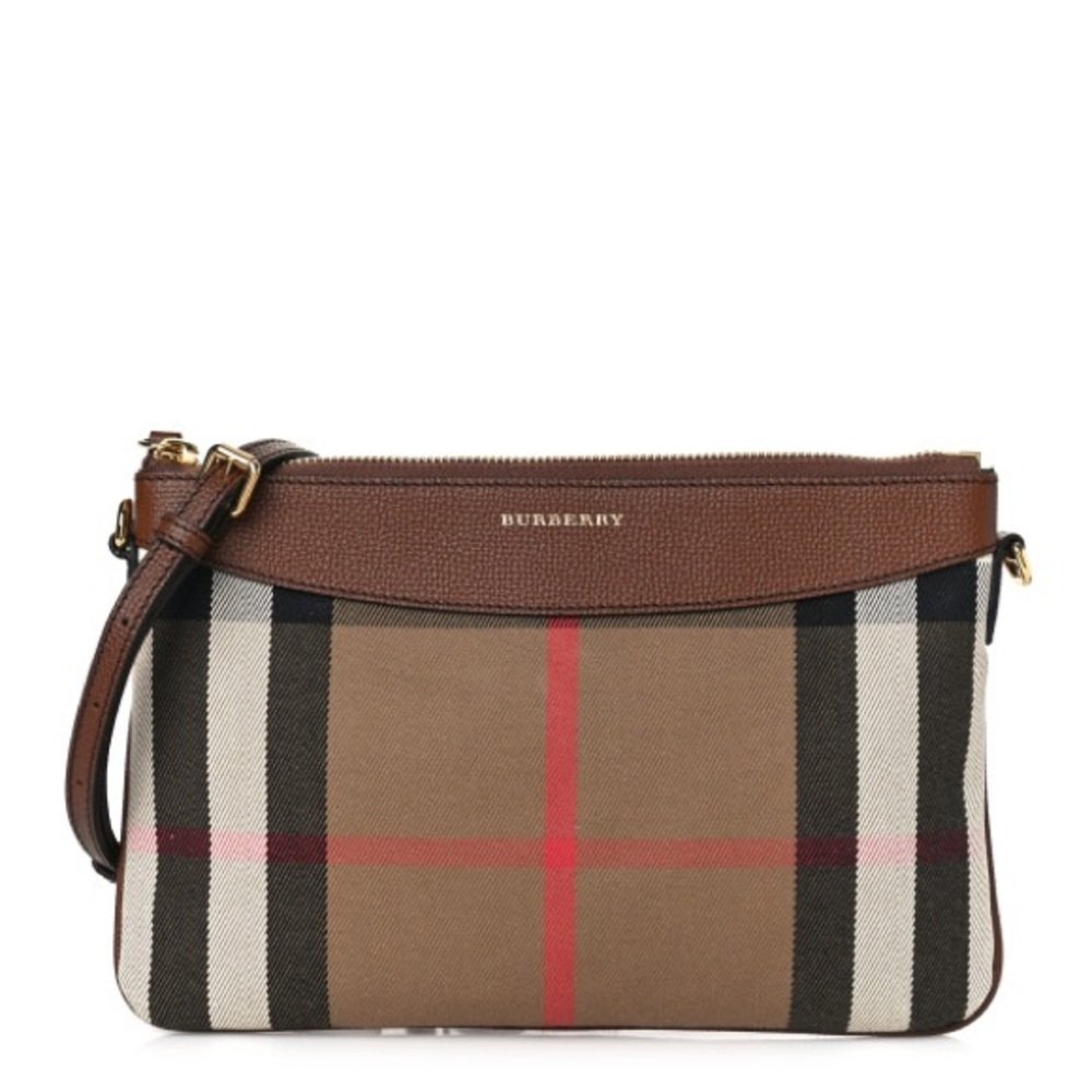 House Check Derby Peyton Crossbody Clutch Bag Tan